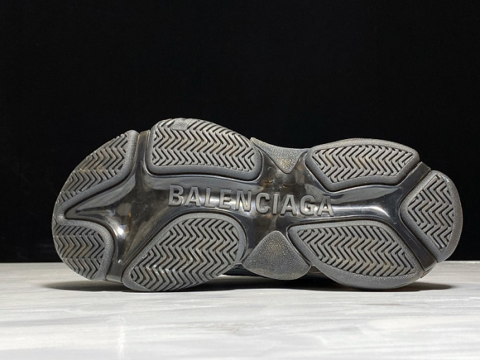 BL TRIPLE S TRAINERS CLEAR SOLE BLACK /BROWN/ RED 541624  W09O1 9000
