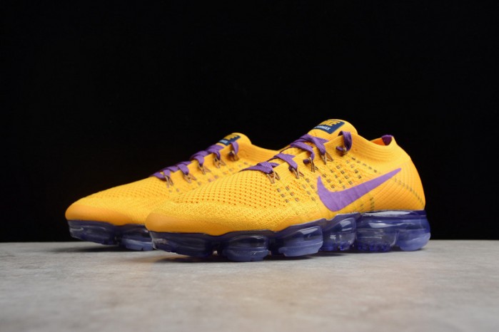 Nike Air VaporMax Flyknit 2018 Lemon Yellow/Purple  mens AA3858-104